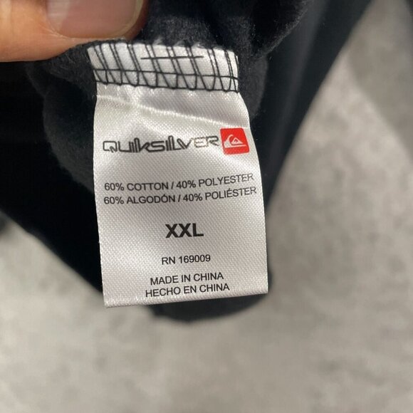 NEW Quiksilver Mens XXL Black Pullover Sweatshirt Cotton/Poly Blend Crewneck - Picture 5 of 7